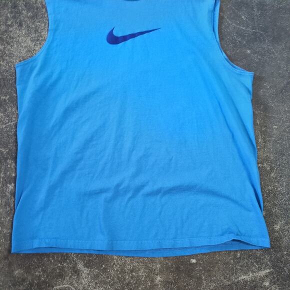 Vintage Nike Shirt Mens XL Blue Gym Center Check Sleeveless Y2K Workout Tank - Picture 3 of 9